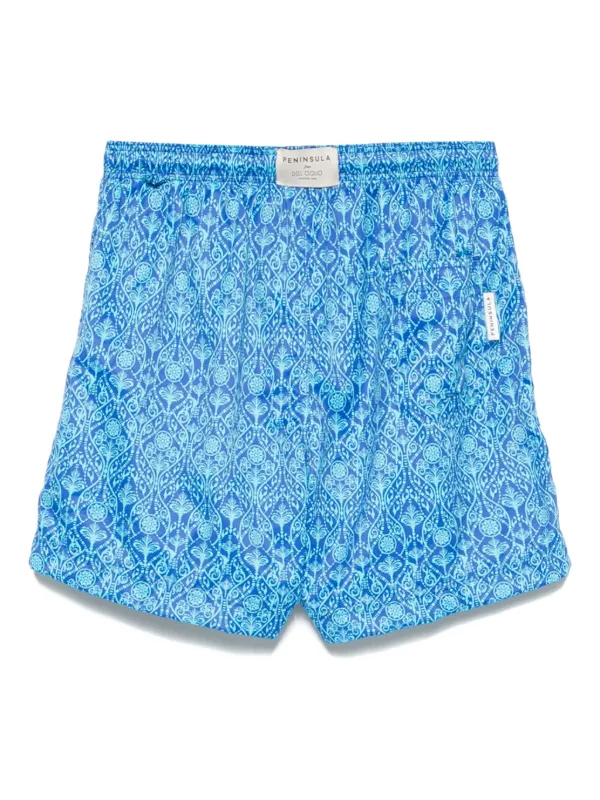 PENINSULA SWIMWEAR Shorts De Playa Con Motivo Azul FARFETCH CO