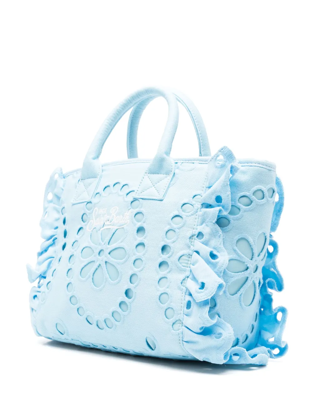 MC2 Saint Barth logo-embroidered cotton tote bag - Blauw