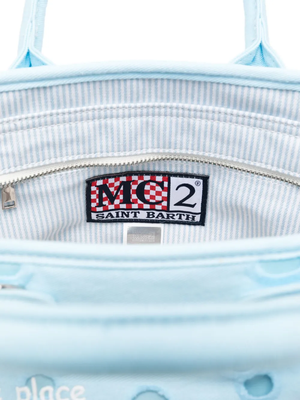 MC2 Saint Barth Shopper met geborduurd logo Blauw