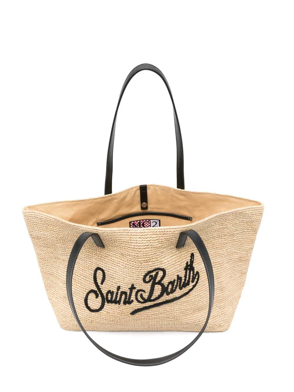 MC2 Saint Barth Strandtas met geborduurd logo Beige
