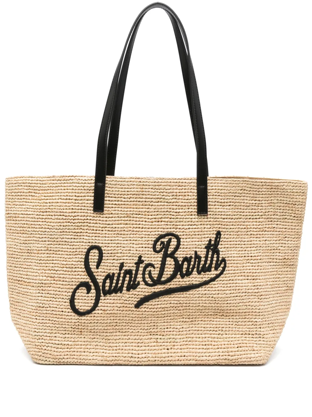MC2 Saint Barth Strandtas met geborduurd logo Beige