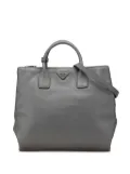 Prada Pre-Owned 2010-2024 Vitello Daino Double Zip Convertible Tote satchel - GRAY