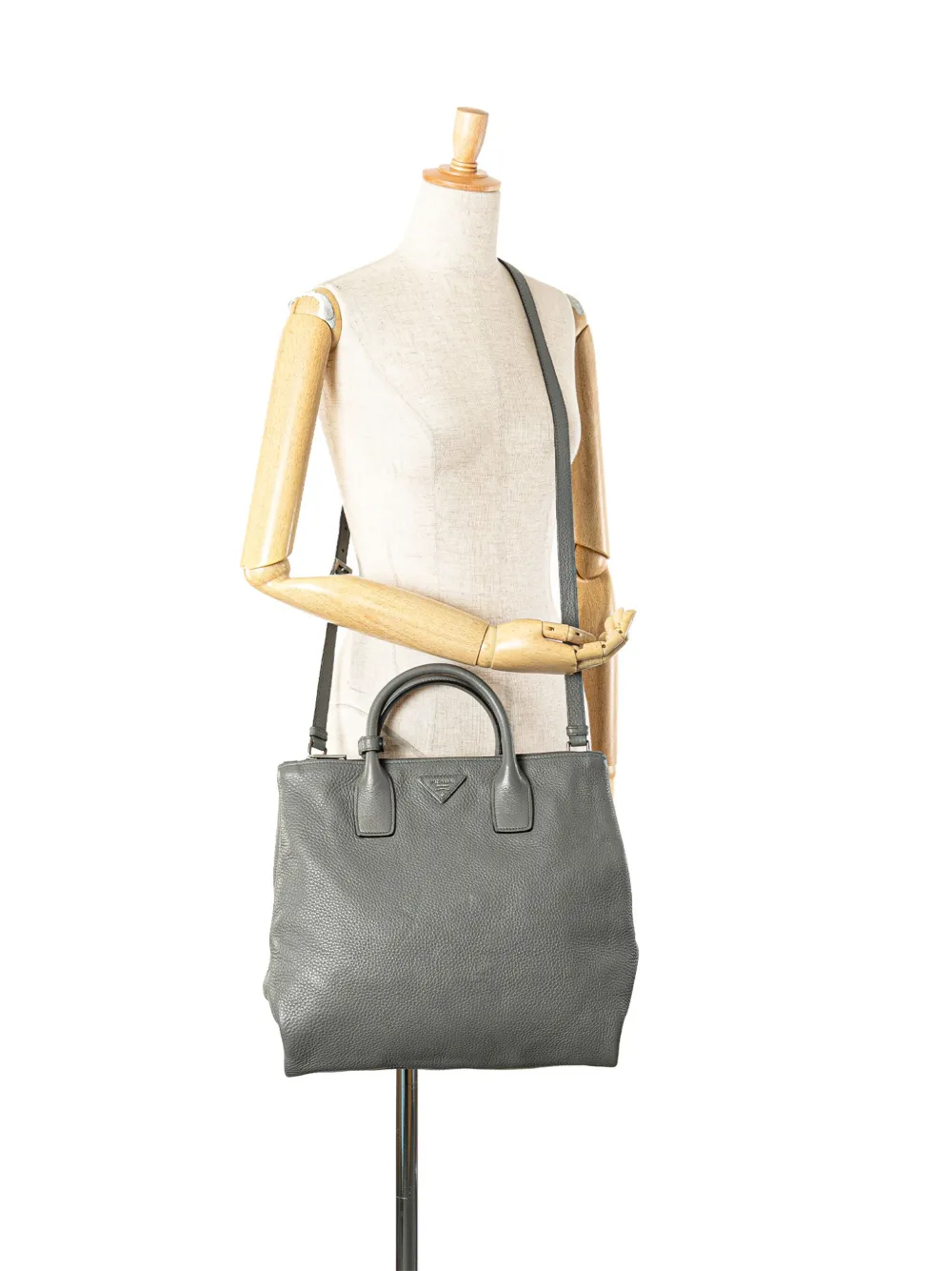 Prada Pre-Owned 2010-2024 Vitello Daino Double Zip Convertible Tote satchel | Pre-Owned | Image 2