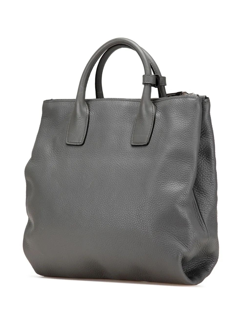 Pre-owned Prada 2010-2024 Vitello Daino Double Zip Convertible Tote Satchel