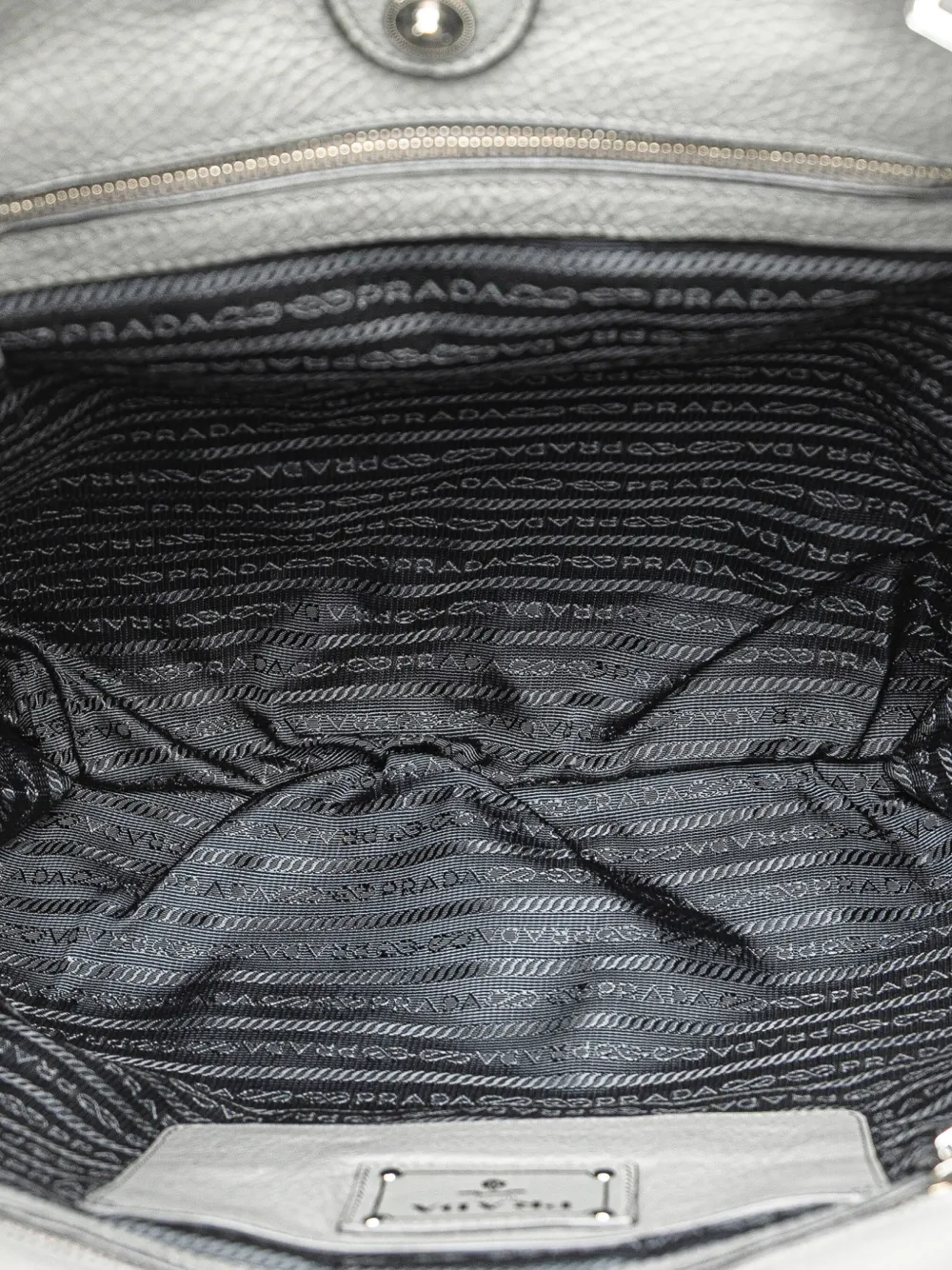 Pre-owned Prada 2010-2024 Vitello Daino Double Zip Convertible Tote Satchel