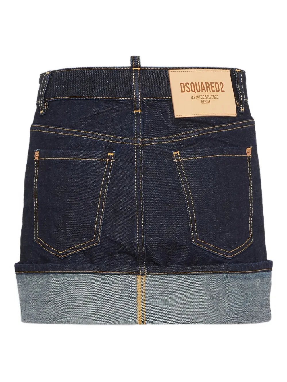 Dsquared2 Dark Cimosa Double-layered Denim Mini Skirt In Blue