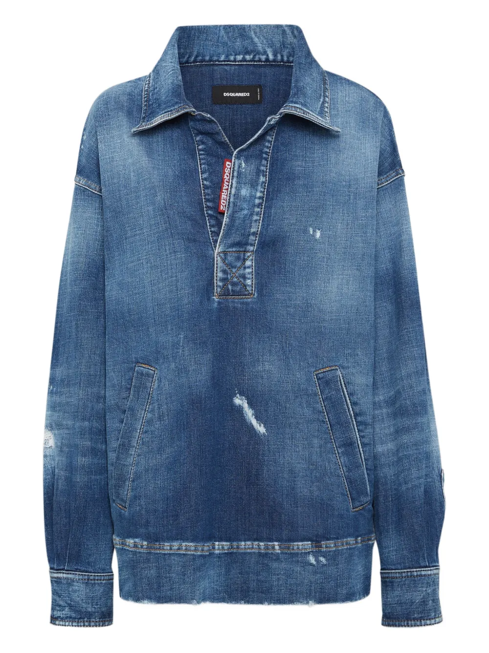 DSQUARED2 distressed-effect shirt | Blue | Image 1