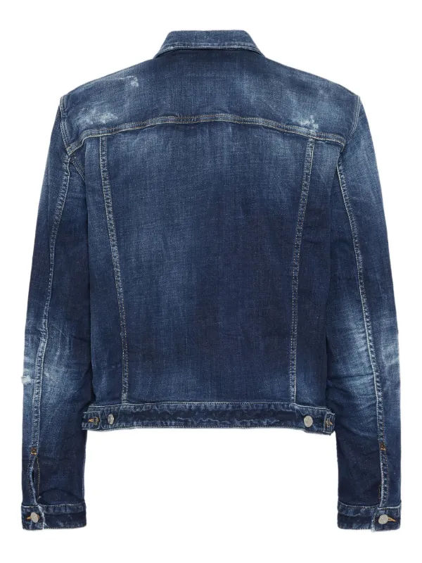 DSQUARED2 ダメージ デニムジャケット | ブルー | FARFETCH JP