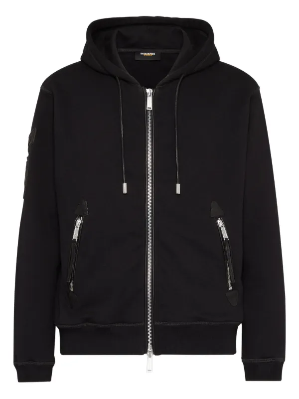 DSQUARED2 ジップアップ スウェットパーカー | ブラック | FARFETCH JP