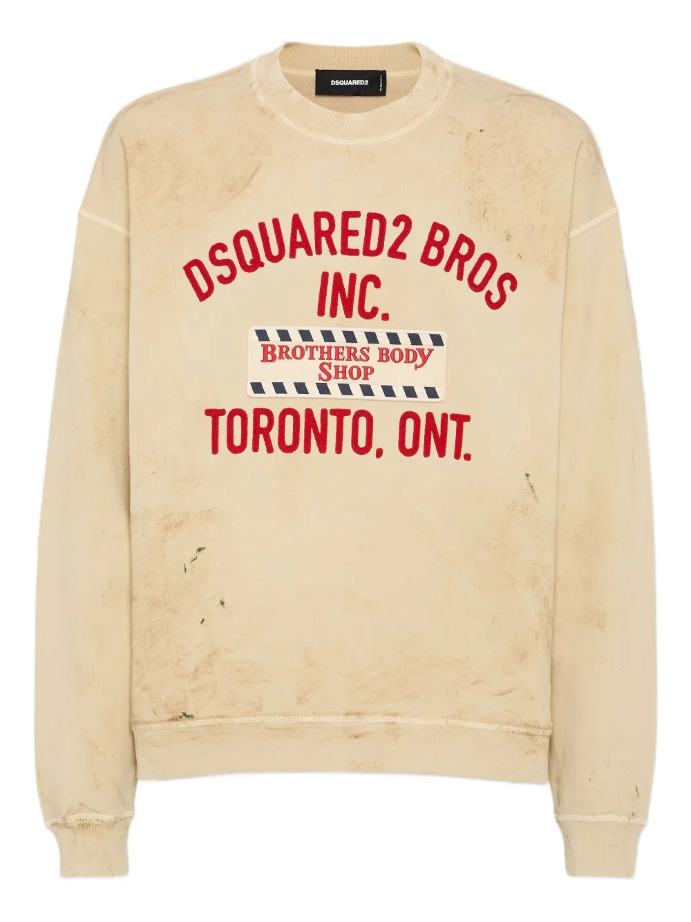 DSQUARED2 Sweater met geborduurde tekst Beige