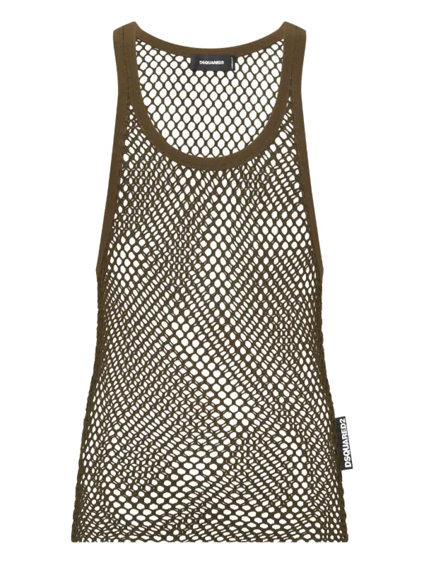 ディースクエアード　メッシュバスケットタンクトップ　完売品　Y2K DSQUARED2 メッシュ タンクトップ | ブラウン | FARFETCH JP