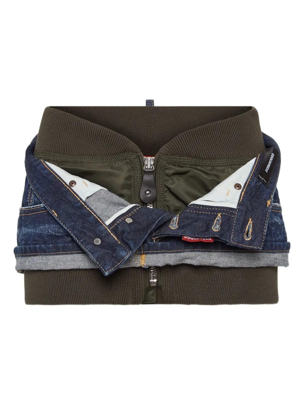 Dsquared2 Hybrid Mini Skirt In Green