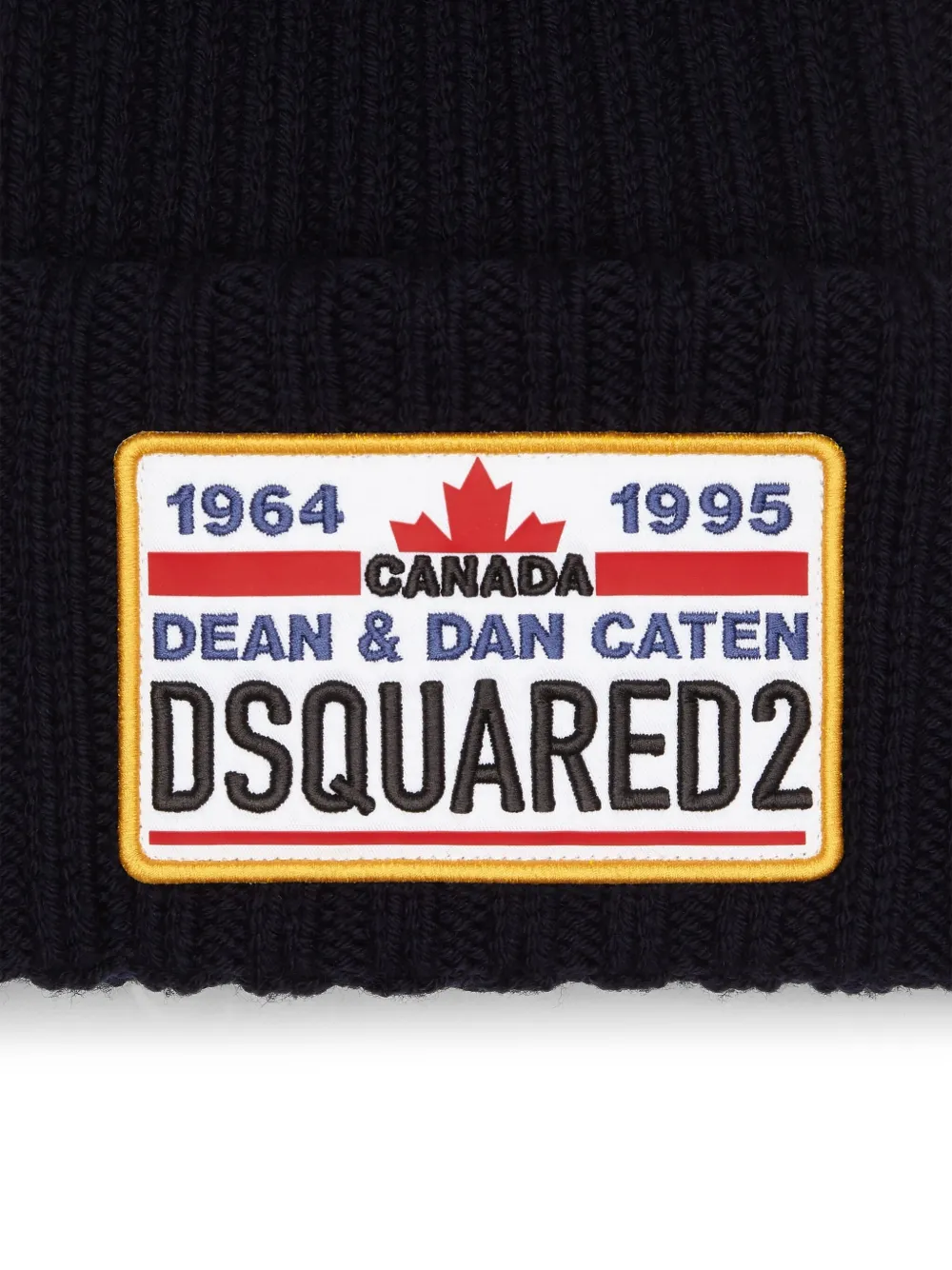 DSQUARED2 Ribgebreide muts Zwart