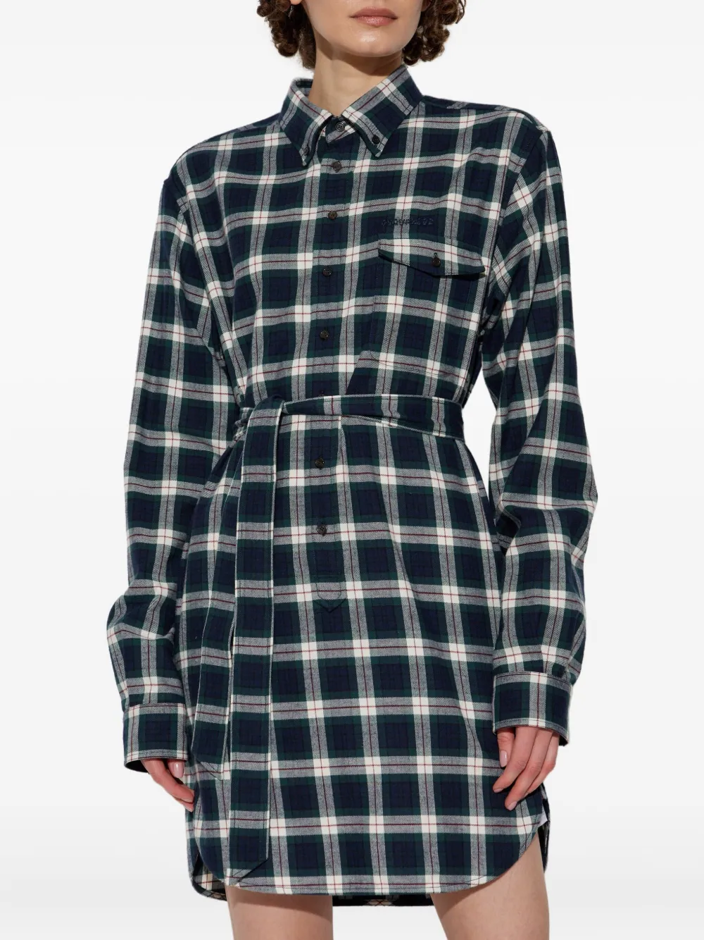 DSQUARED2 Geruite blousejurk Blauw