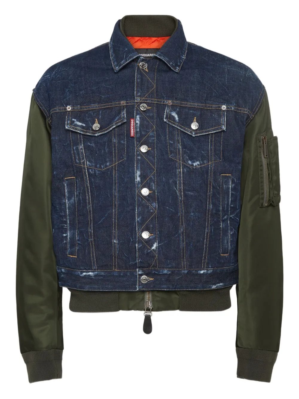 DSQUARED2 Aviator Hybrid bomber jacket | Blue | Image 1