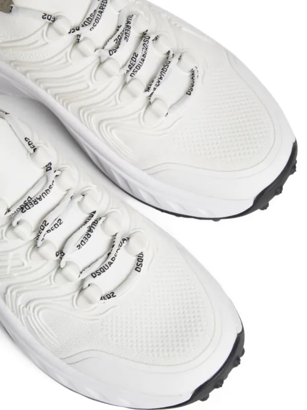 スニーカー Dsquared2 White Fabric Lace-Up Sneakers DSQUARED2 lace-up Sneakers | White | FARFETCH GR