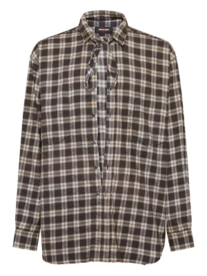 Jil Sander チェック ジップシャツ | ブラウン | FARFETCH JP