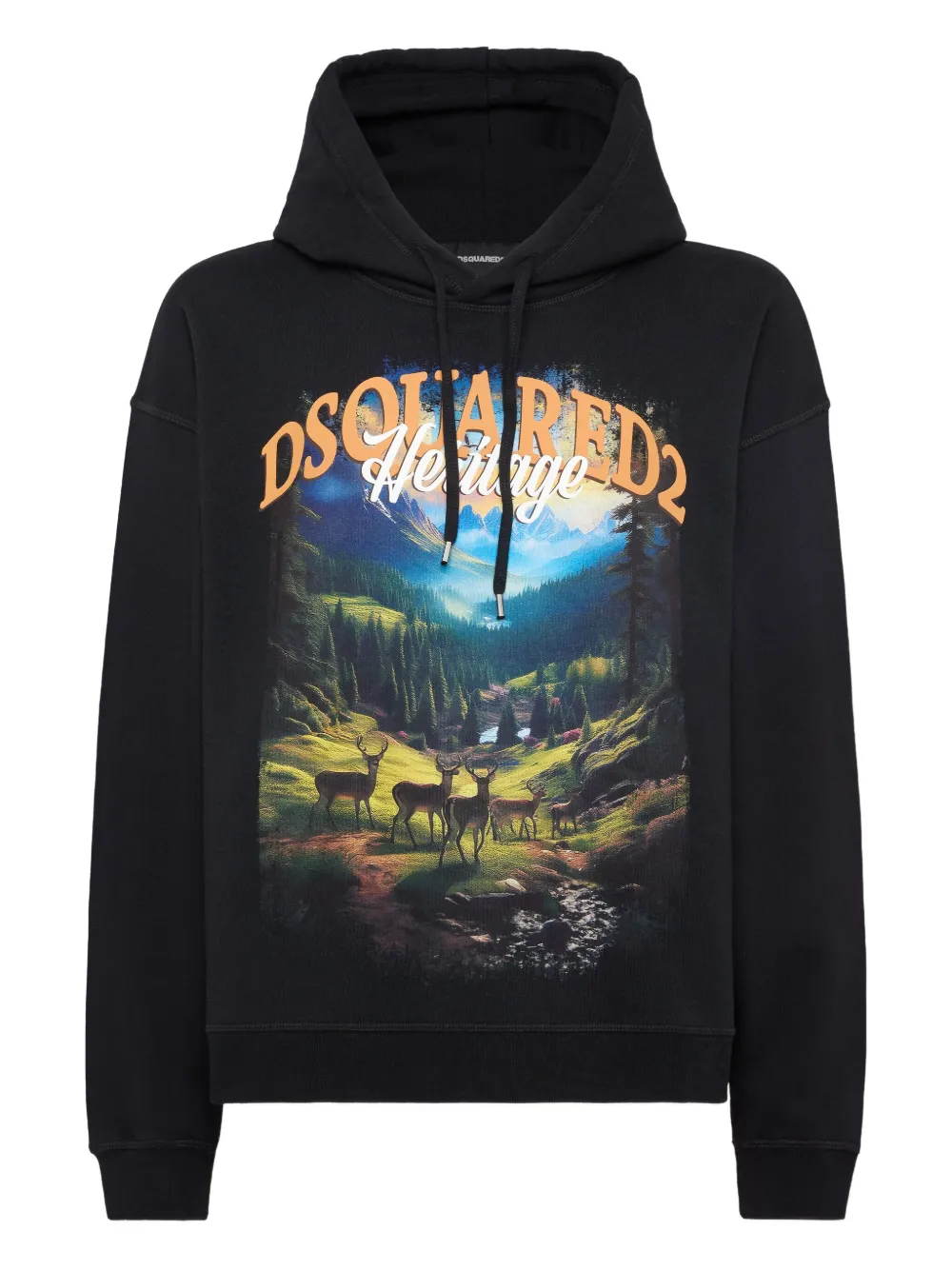 DSQUARED2 Hoodie met print Zwart