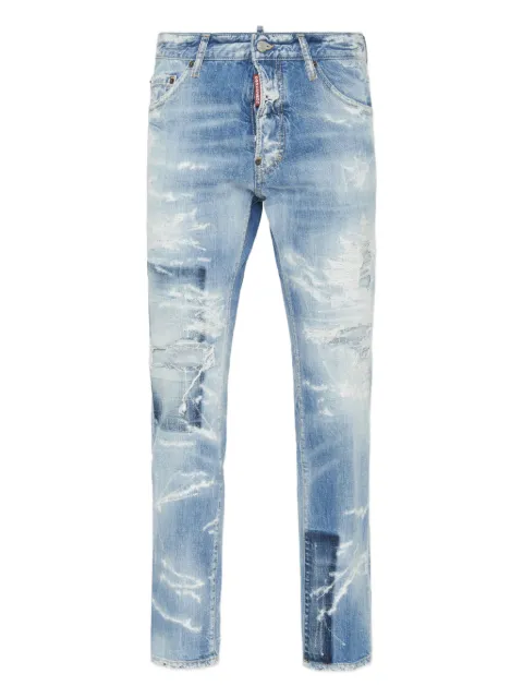 DSQUARED2 jeans con efecto lavado y detalles rasgados