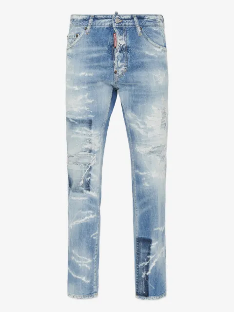 DSQUARED2 jean délavé à effet usé