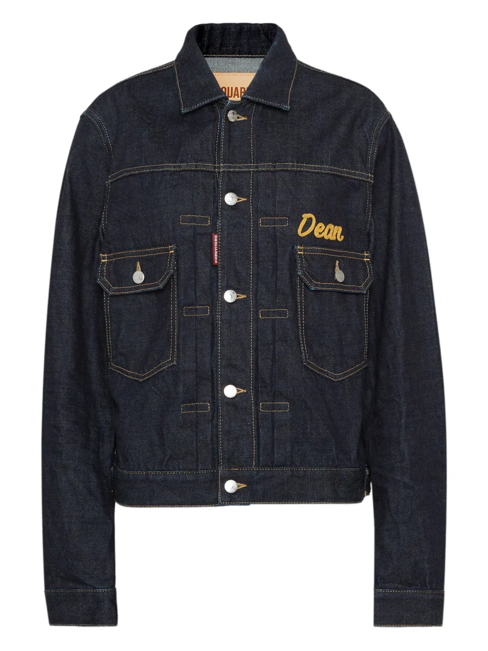 Dsquared2 Embroidered Denim Jacket In Black