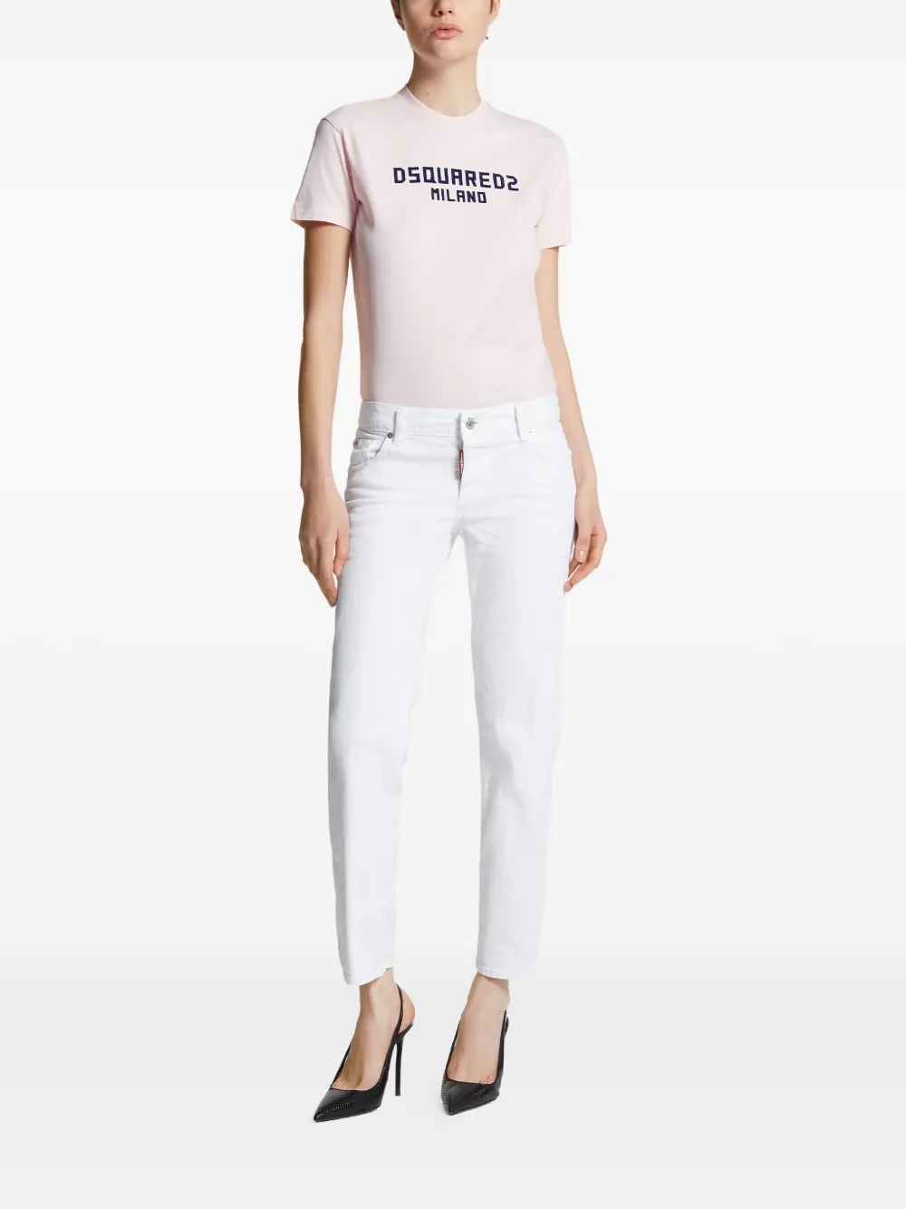 DSQUARED2 Jeans met logo-label - Wit