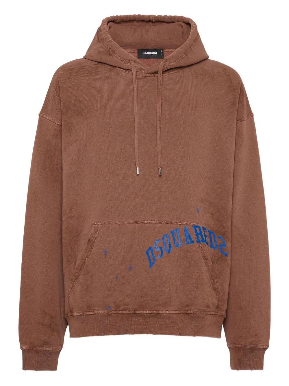 DSQUARED2 Dirty Dyed Loose-Fit hoodie | Brown | Image 1