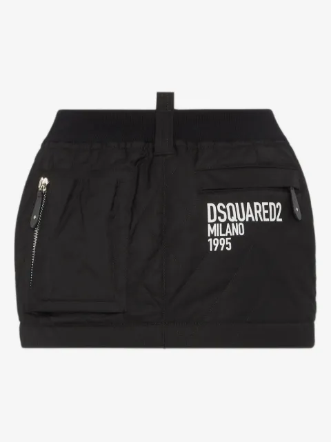 DSQUARED2 logo-print mini skirt