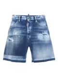 DSQUARED2 ripped denim shorts - Blue