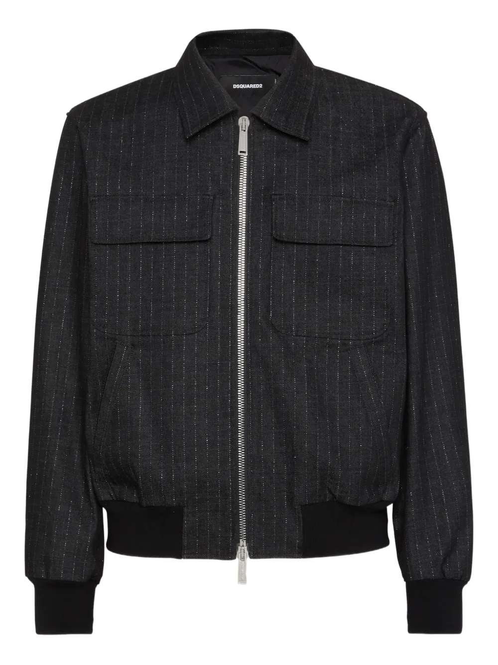DSQUARED2 striped bomber jacket Zwart