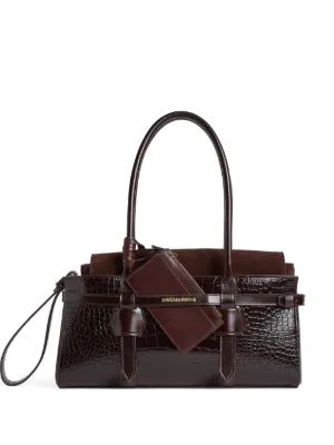 DSQUARED2 ★ ロゴ レザー ハンドバッグ / ブラウン Dsquared2(ディースクエアード)ウィメンズ バッグ - FARFETCH