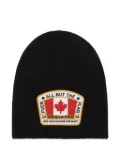 DSQUARED2 logo-patch beanie - Black