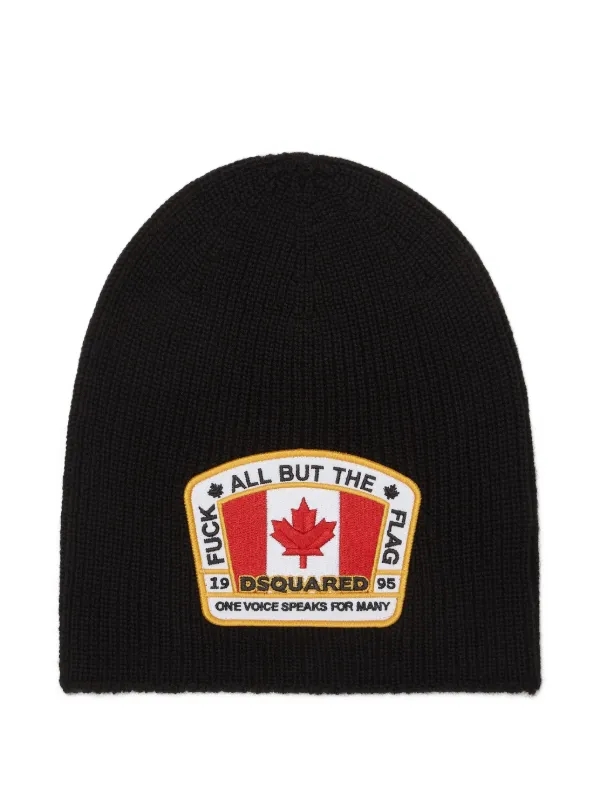 DSQUARED2 ロゴパッチ ビーニー | ブラック | FARFETCH JP