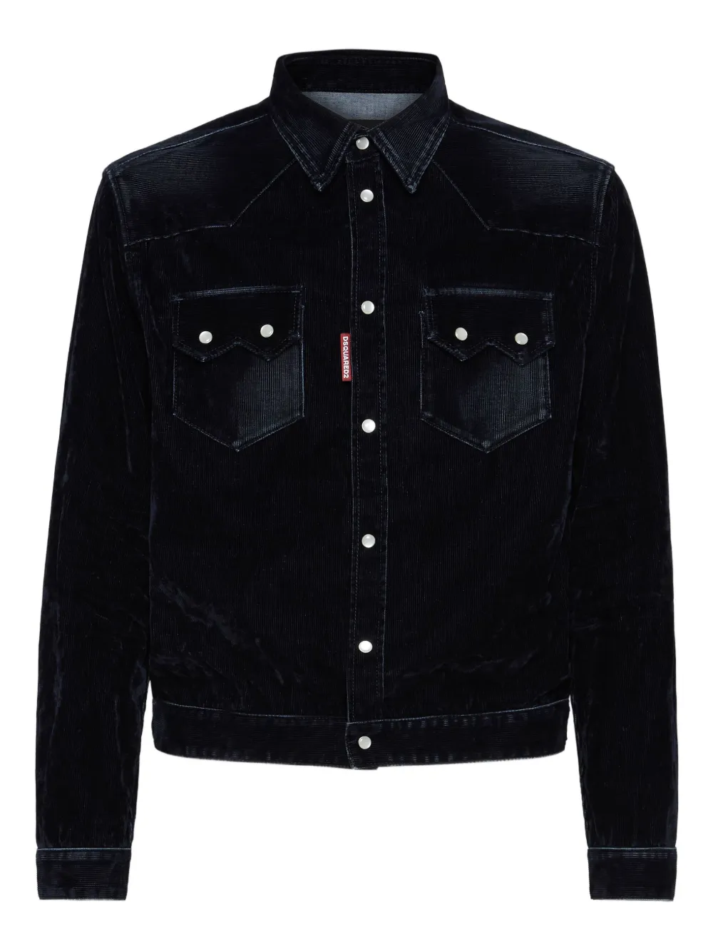 Dsquared2 Flocked Denim Jacket In Blue