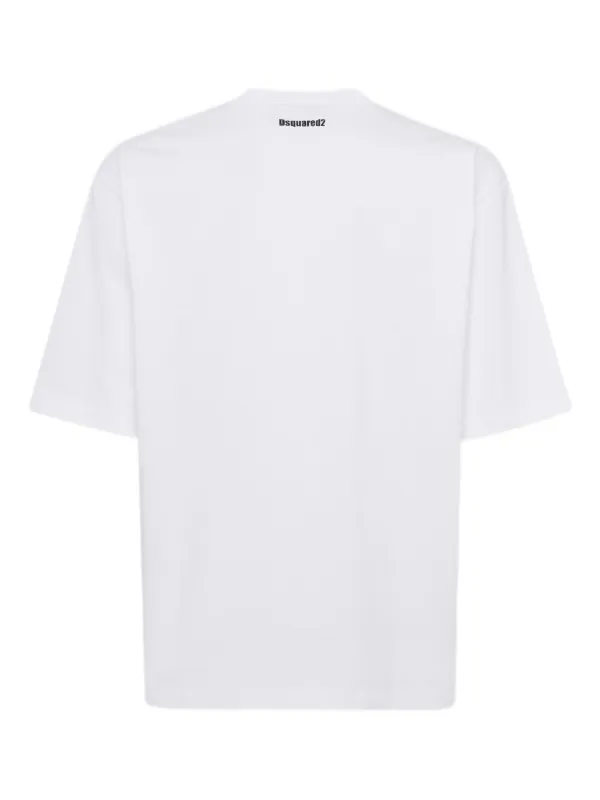 Dsquared2☆ Cotton T-Shirt With Obsessed2 Print Obsessed2 Loose Fit T-shirt