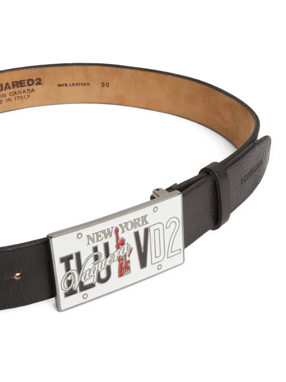 DSQUARED2 Leren gespriem - Zwart