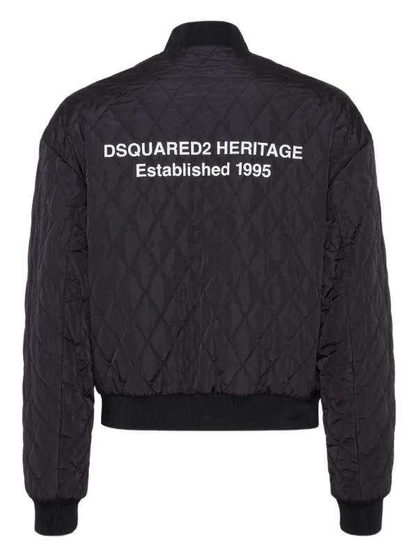 【極上の一着】 DSQUARED2ブラックレザーキルティングジャケット DSQUARED2 キルティング ジャケット | ブラック | FARFETCH JP