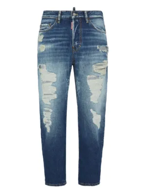 DSQUARED2 ダメージ ジーンズ | ブルー | FARFETCH JP