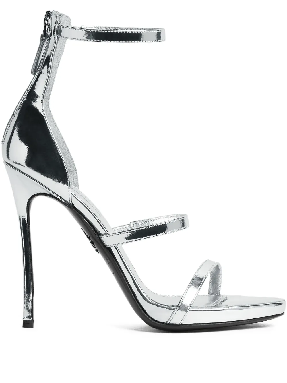 Dsquared2 Straps Laminated Sandals In Gray