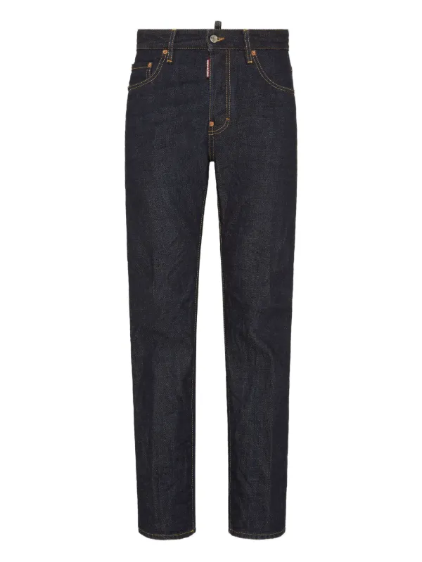 【関税込 日本発送】DSQUARED2 ロゴパッチ ジーンズ ブルー DSQUARED2 ロゴパッチ ジーンズ | ブルー | FARFETCH JP