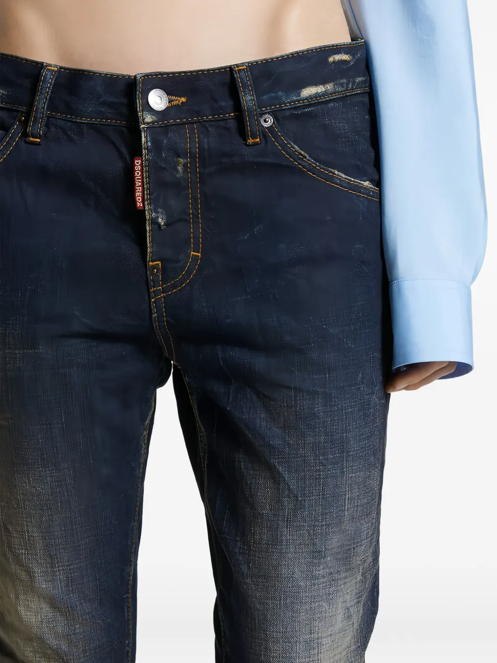 Dsquared2 Dark Desert Dust Wash Cool Girl Jeans In Blue