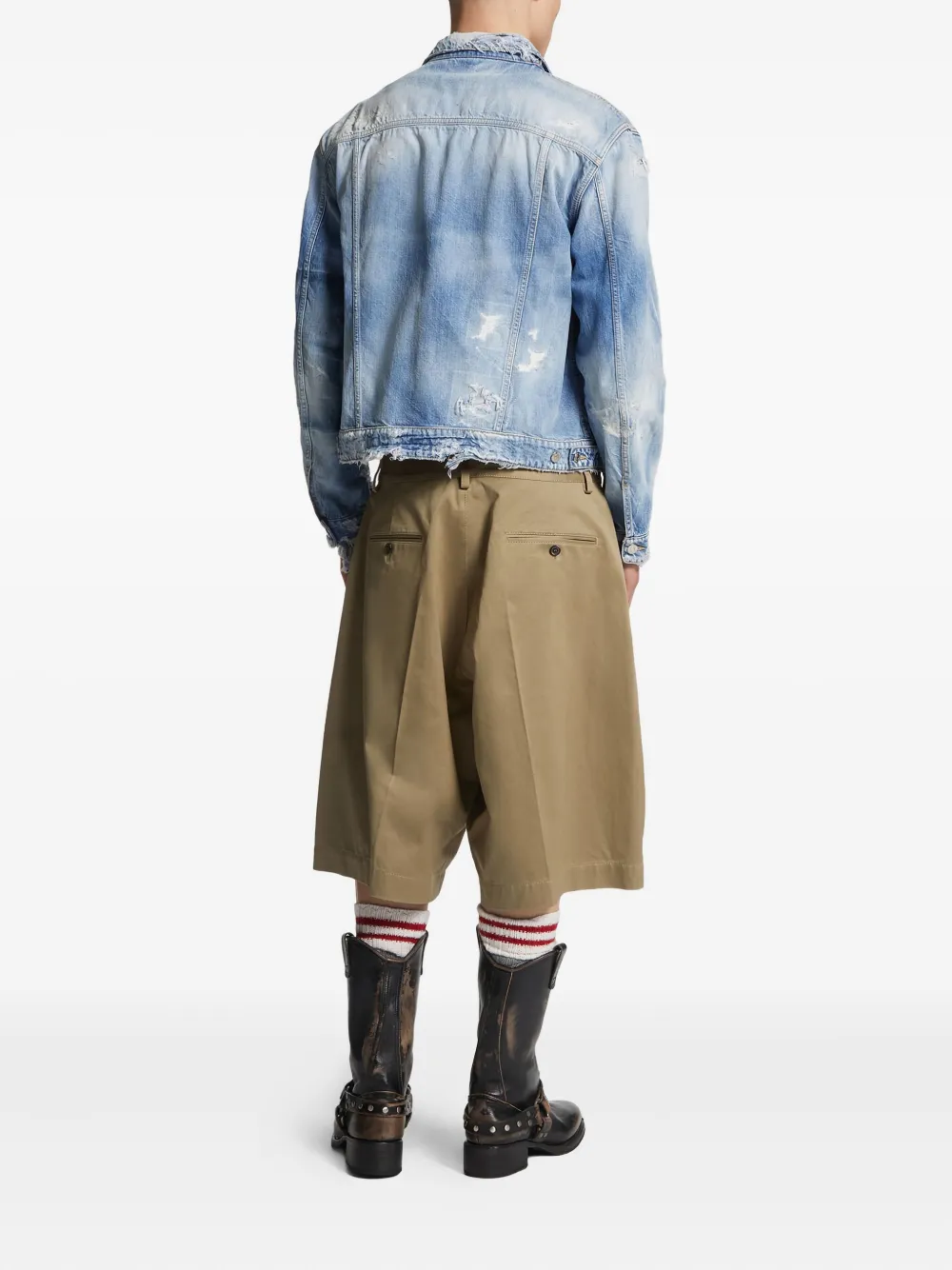 Dsquared2 Chic Pleated Cotton Shorts In Brown