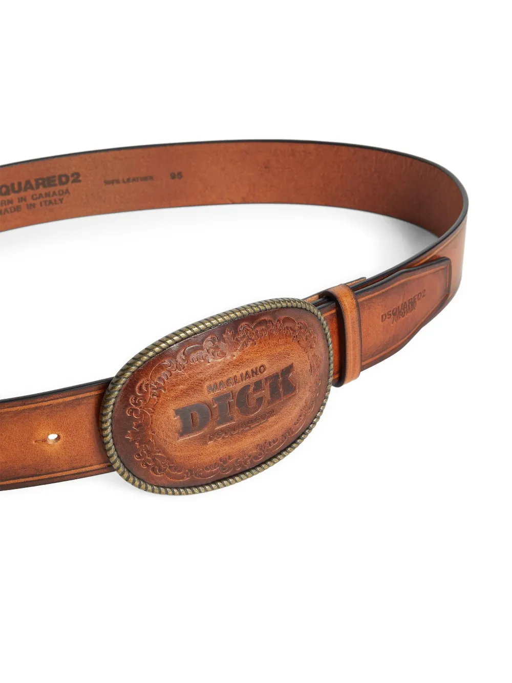 DSQUARED2 x Magliano gespriem met reliëf - M1205 BROWN