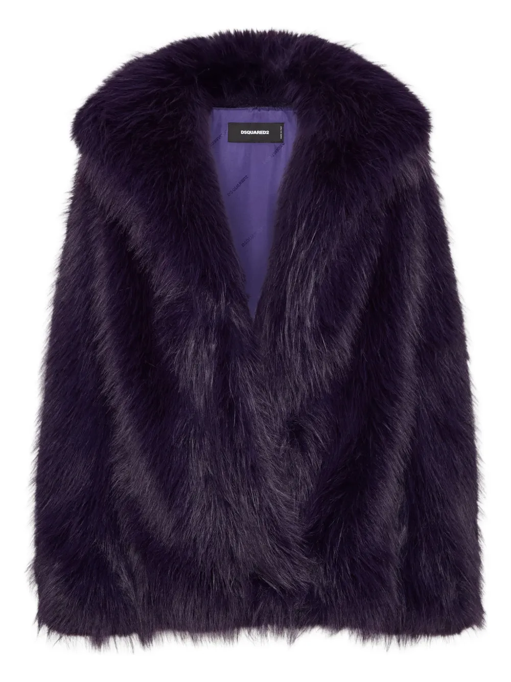Dsquared2 Long-sleeved Fur In Purple