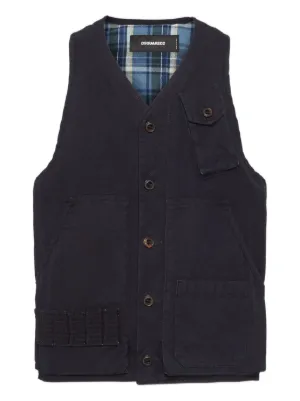 【新品】DSQUARED ディースクエアード　デニムベスト Dsquared2 ディースクエアード デニムベスト コットン