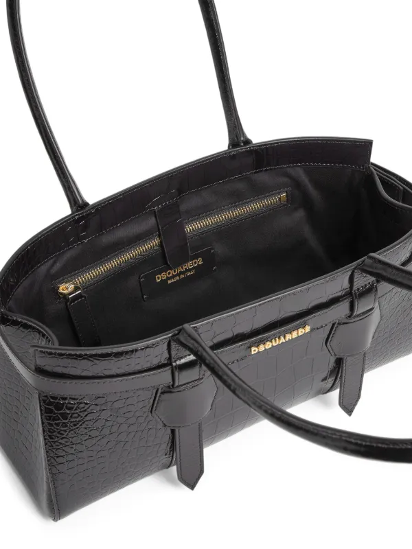 DSQUARED2 レザー トートバッグ | ブラック | FARFETCH JP