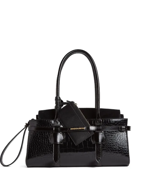 DSQUARED2 レザー トートバッグ | ブラック | FARFETCH JP