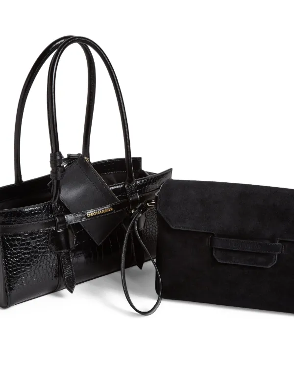 DSQUARED2 レザー トートバッグ | ブラック | FARFETCH JP