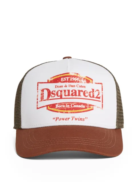 DSQUARED2 logo-print trucker cap