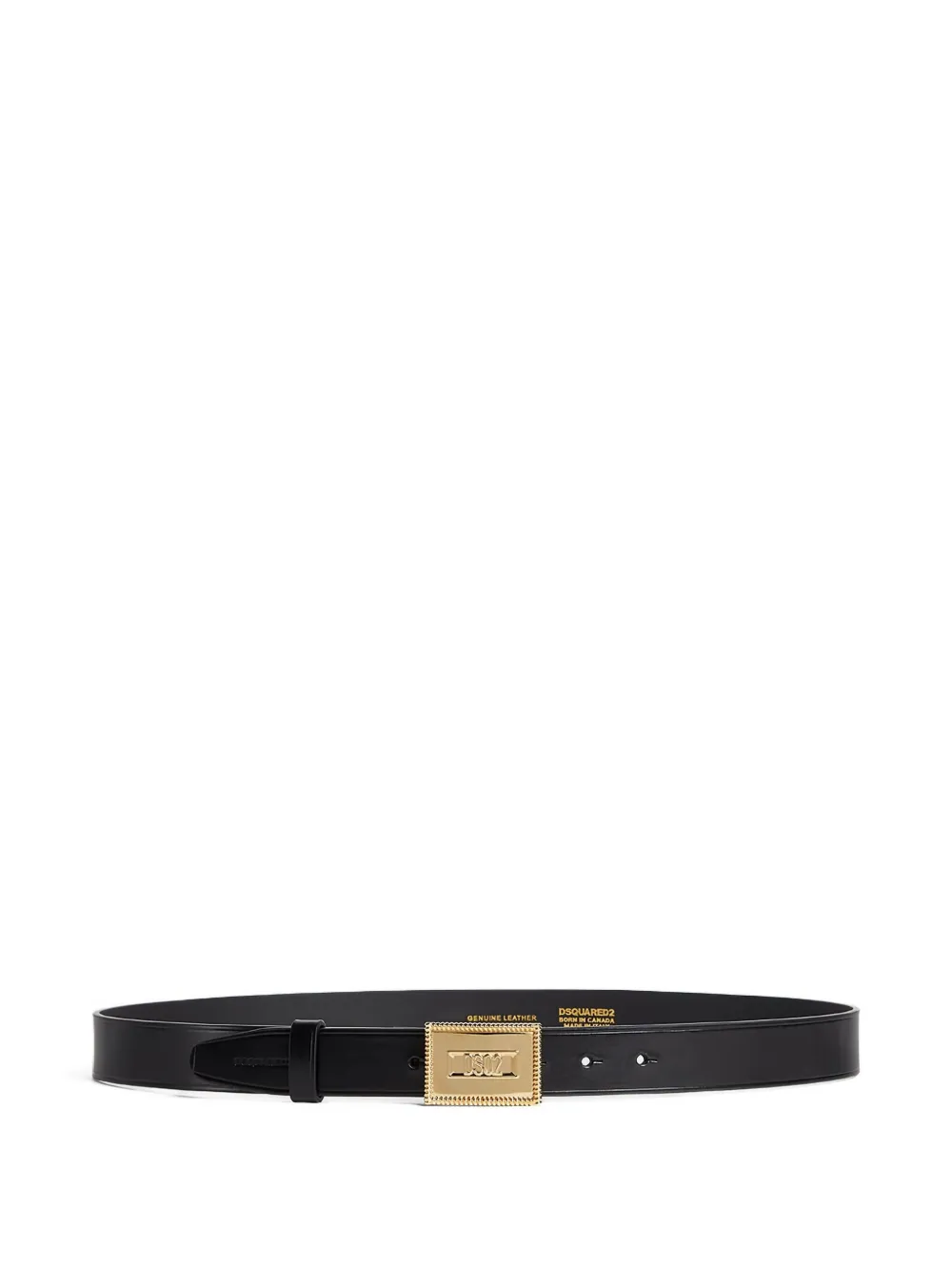 Dsquared2 Dsq2 Plaque Rectangular-buckle Belt In Black